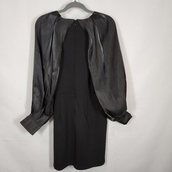 NWT Vila jersey mini dress with column sleeve in black Size EU 42 US 10 - Picture 6 of 10